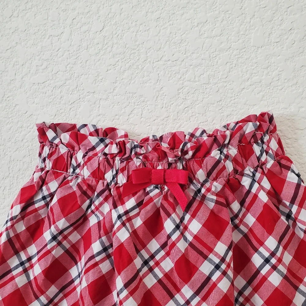 Gymboree Girls Red White Blue Plaid Stars Cotton Fit & Flare Skirt 4 Patriotic